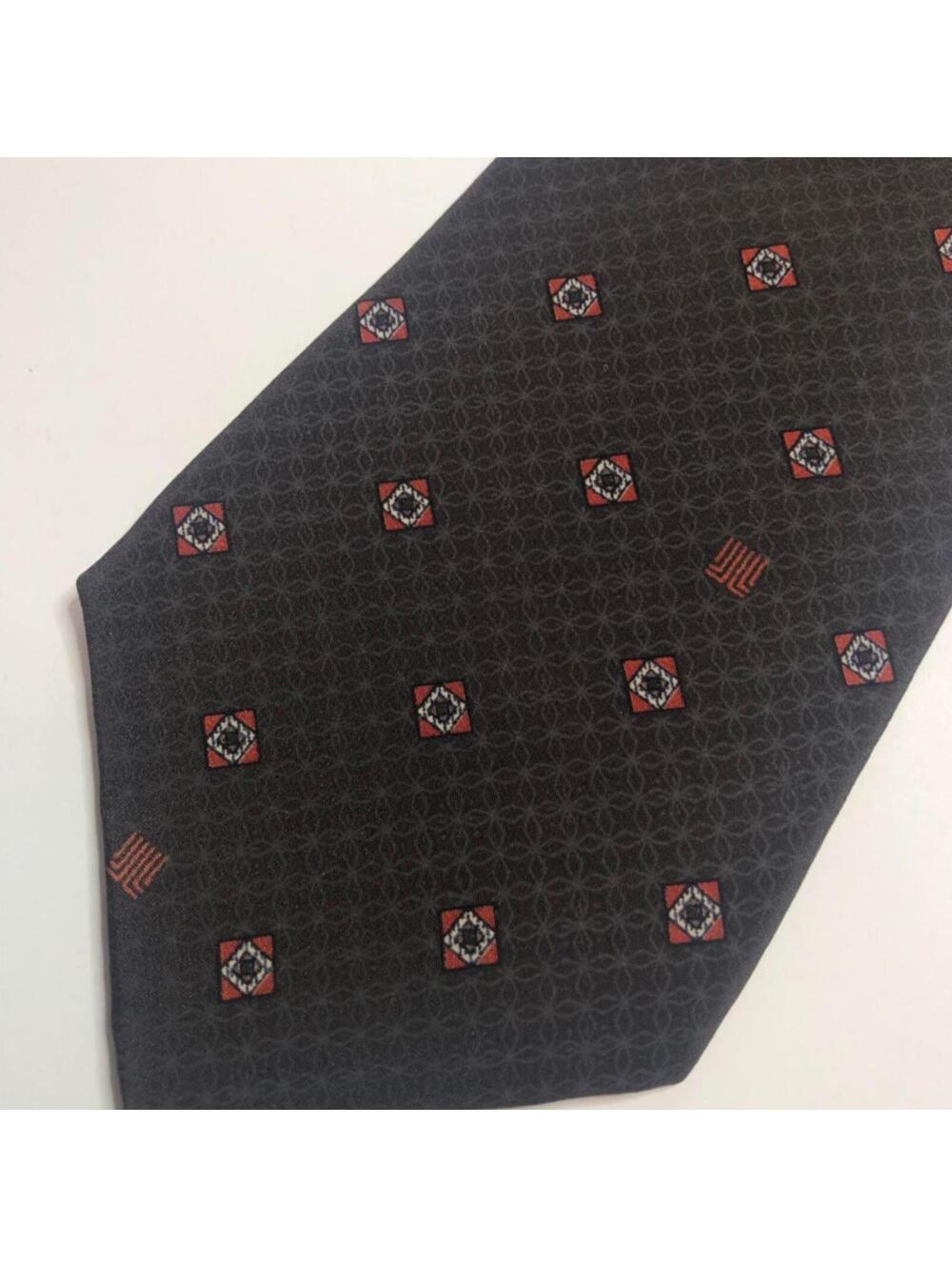1279 Lanvin Silk Tie  Geometric Men Necktie France BROWN orange